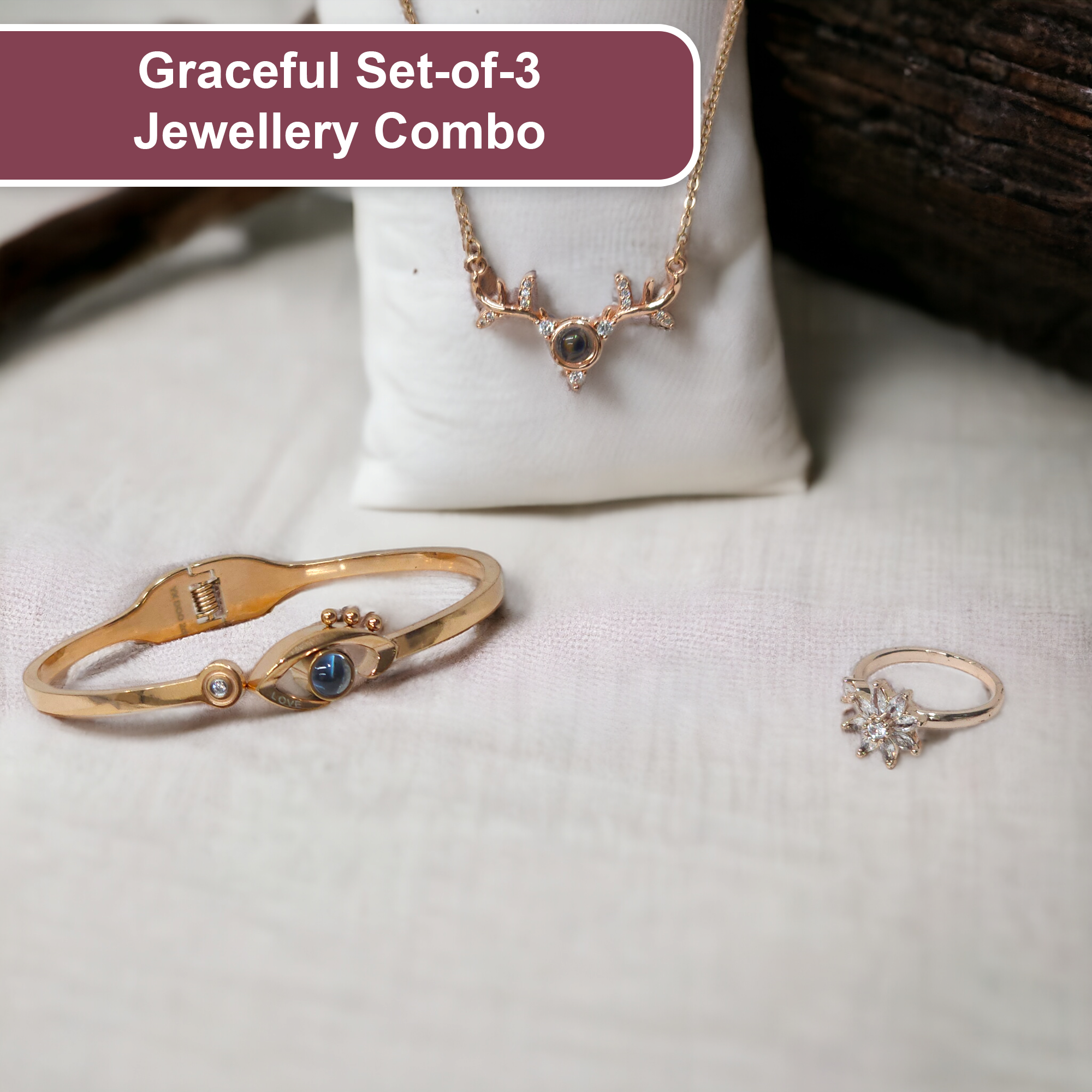 Graceful Set of 3 Jewellery Combo for just ₹599