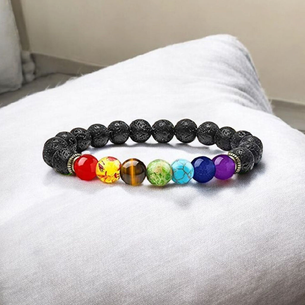 7 Chakra Lava Bracelet