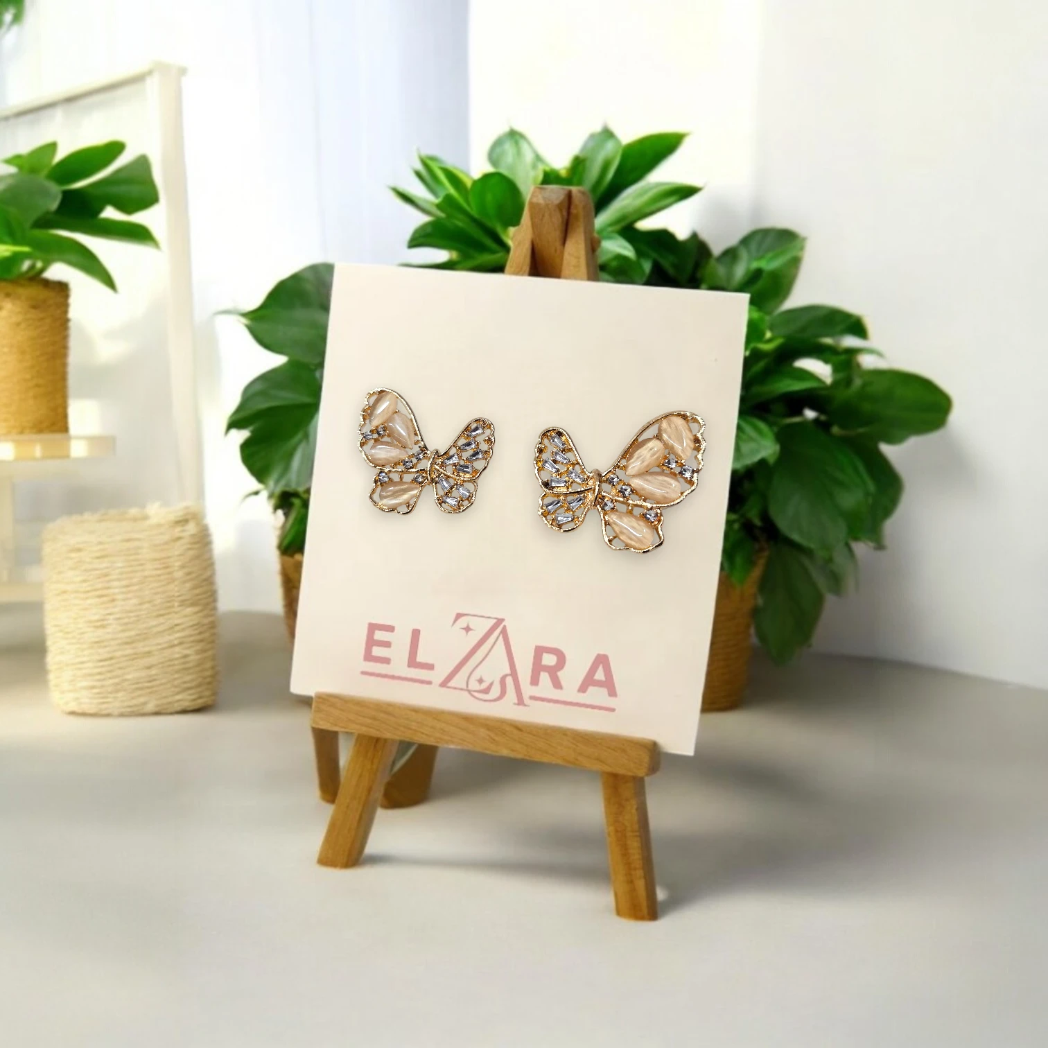 Majestic Butterfly Gold Earrings