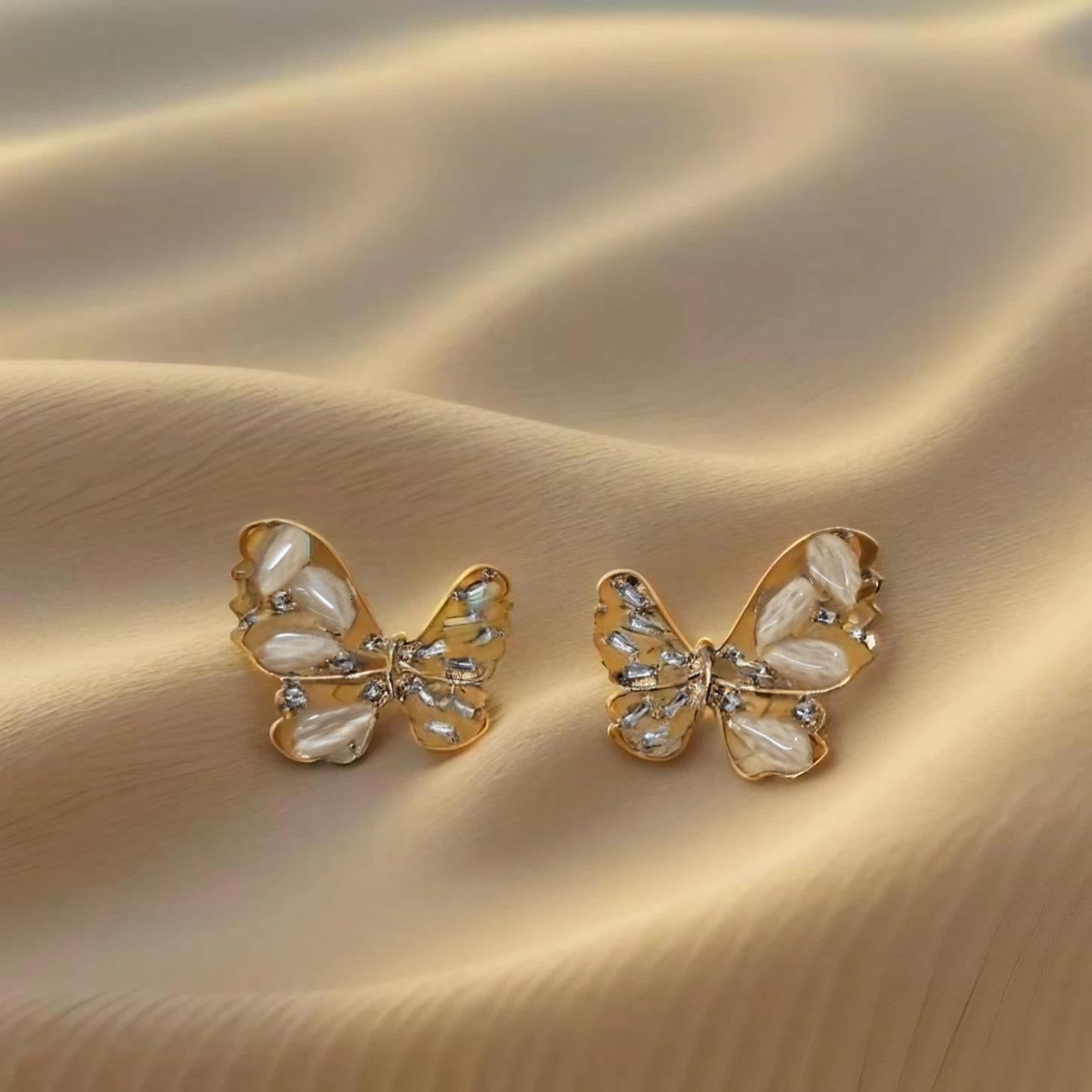 Majestic Butterfly Gold Earrings