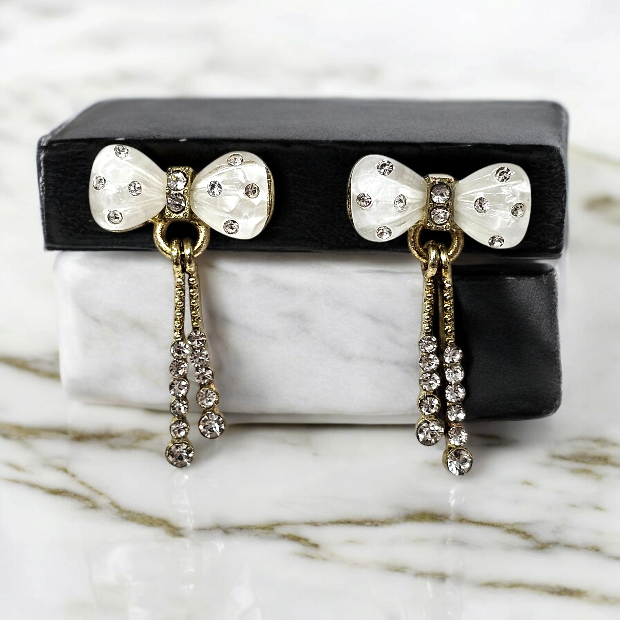 Golden Bow Cascade Earrings