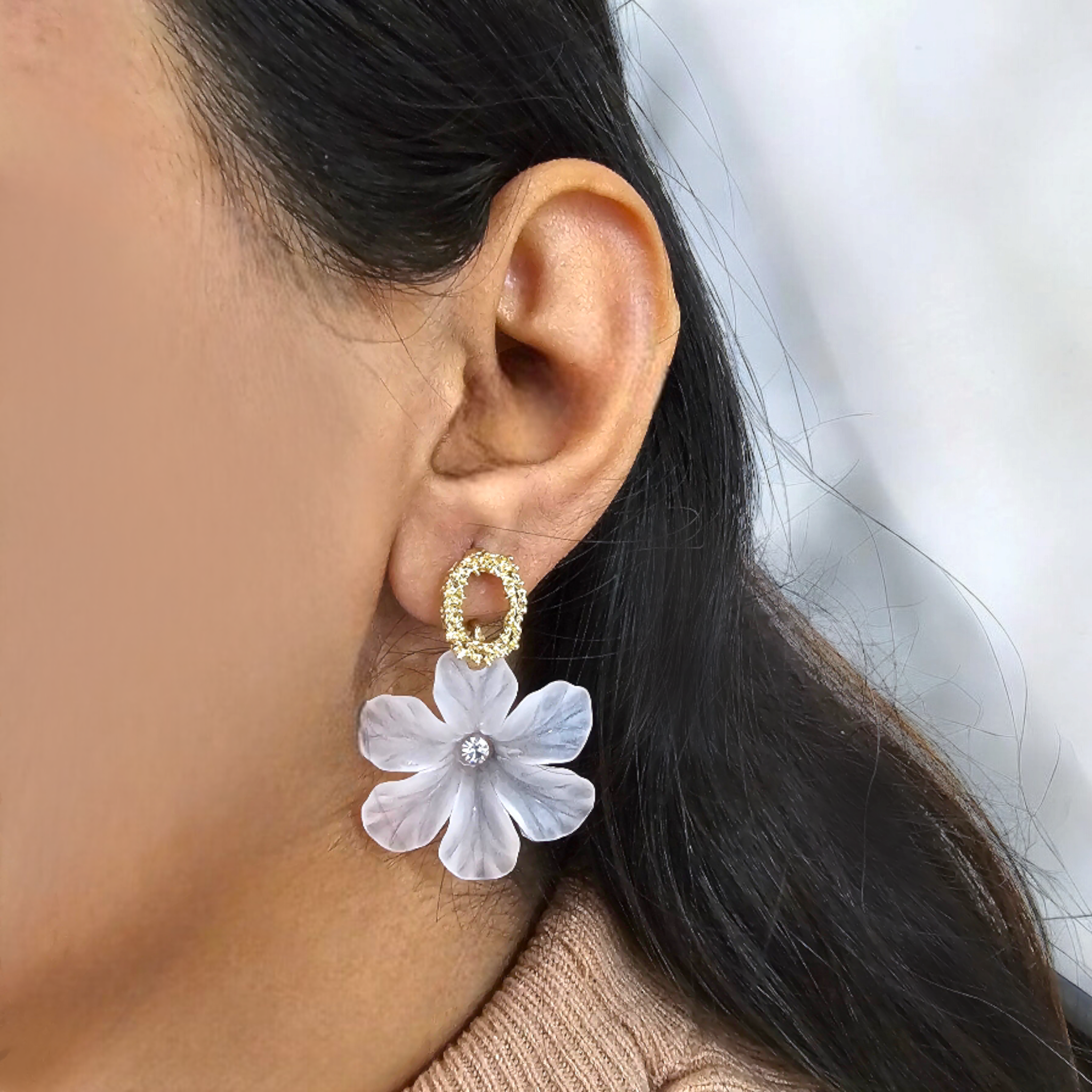 Frosted Blossom Elegance Earrings