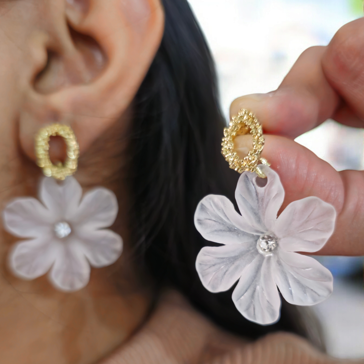 Frosted Blossom Elegance Earrings