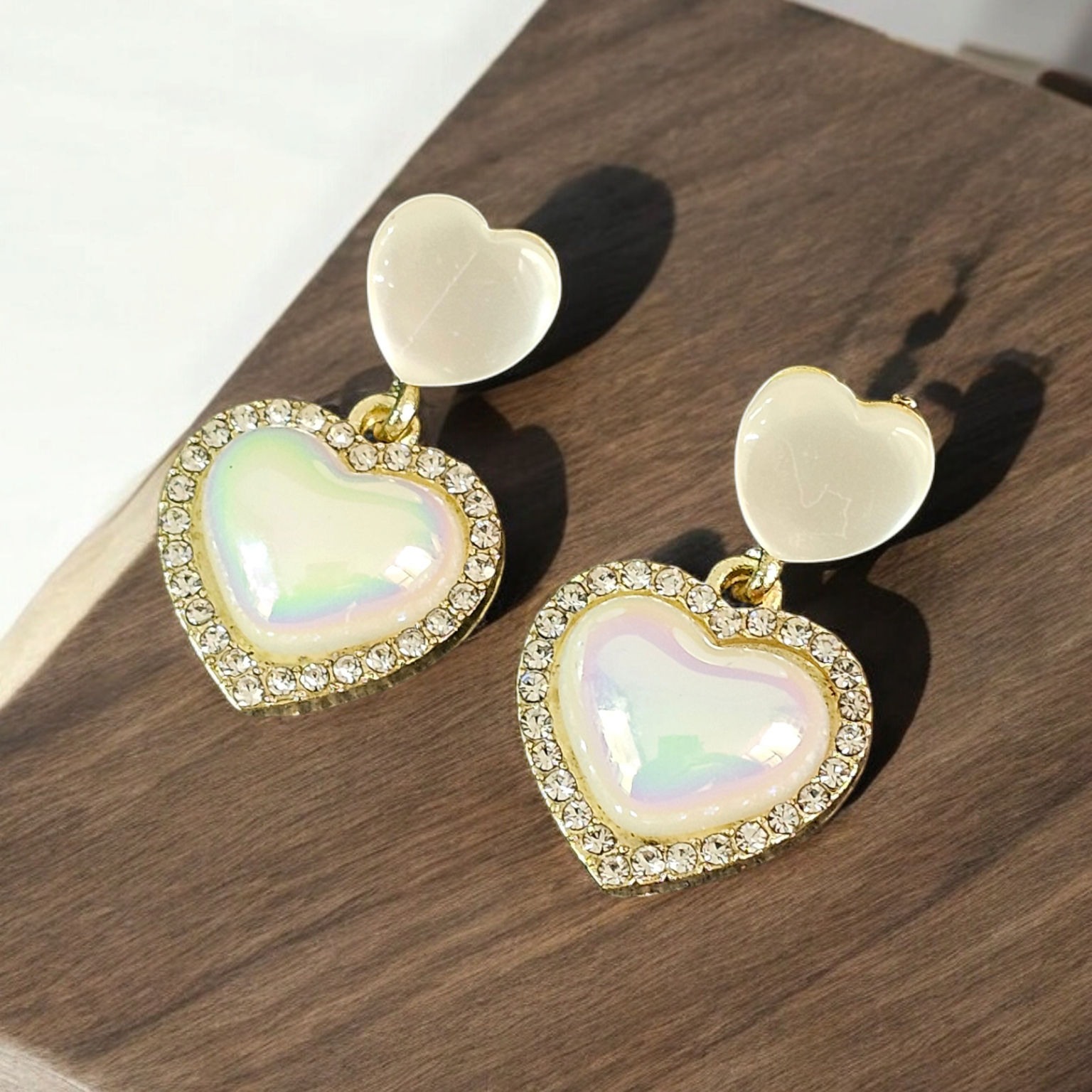 Luminous Heart Drop Earrings