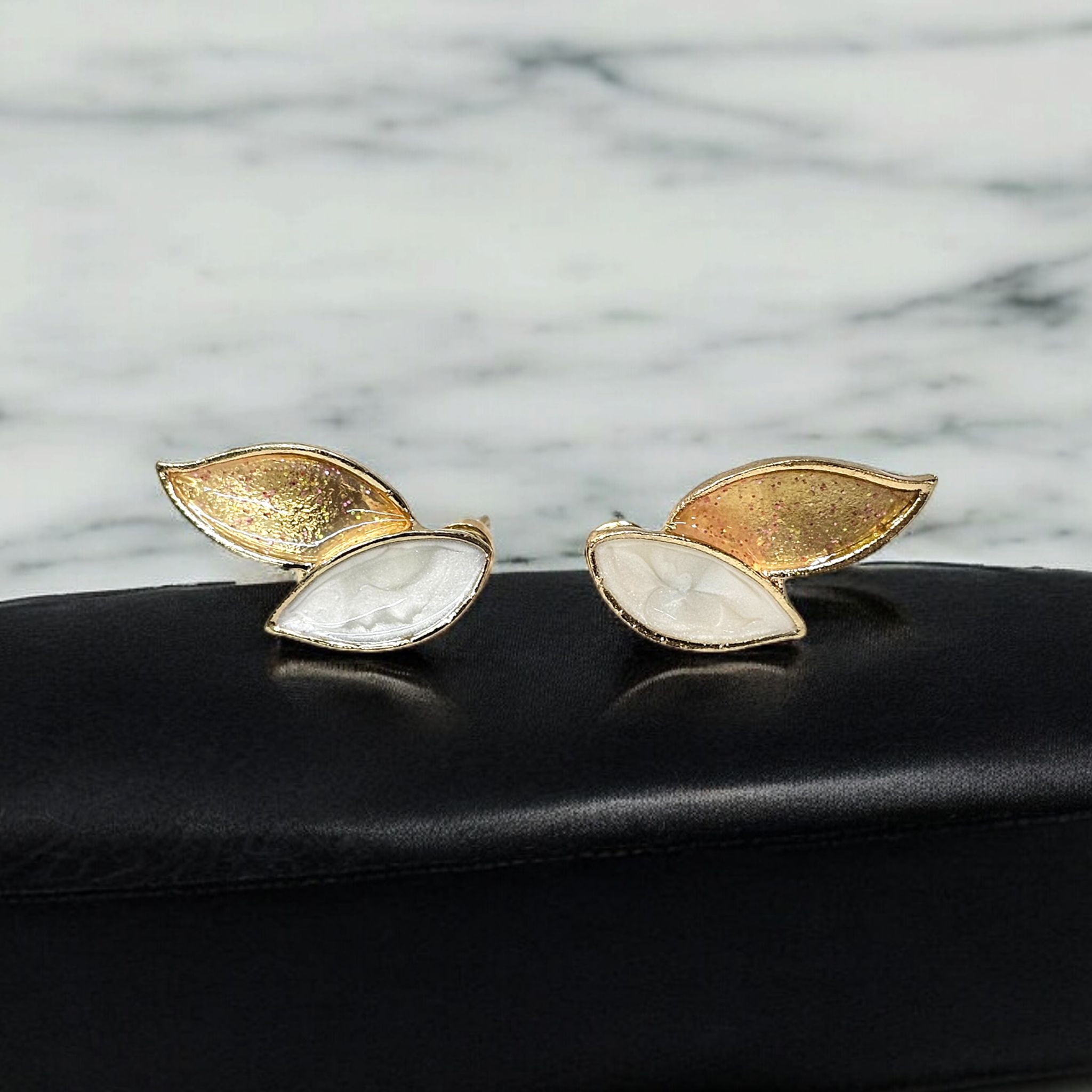 Golden Leaf Charm Earrings