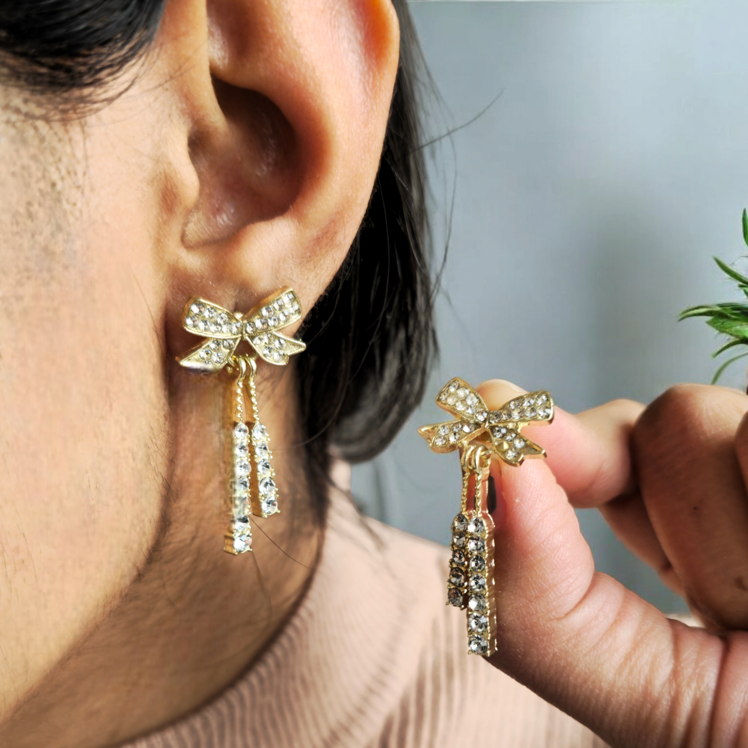 Radiant Bow Dangle Earrings