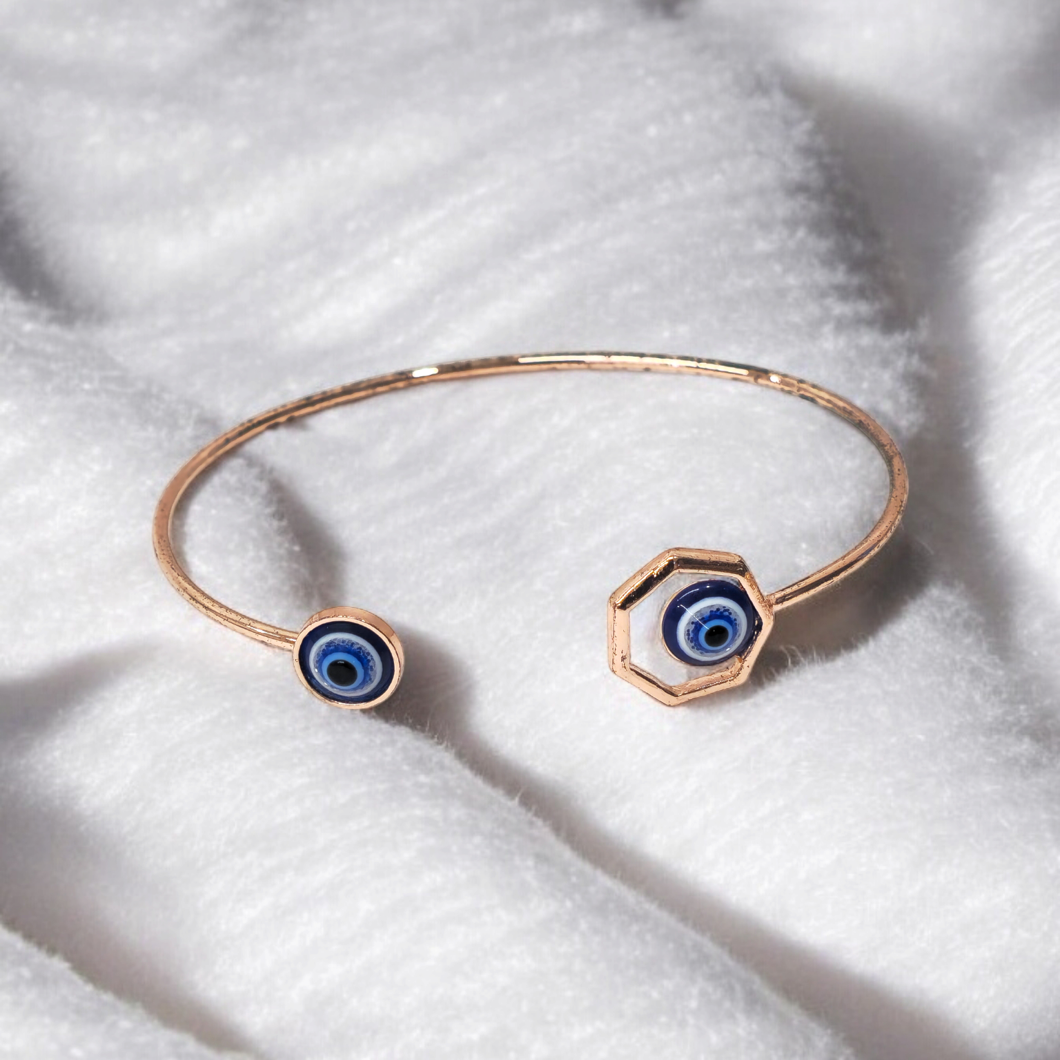 Evil Eye Hexagon Charm Bracelet