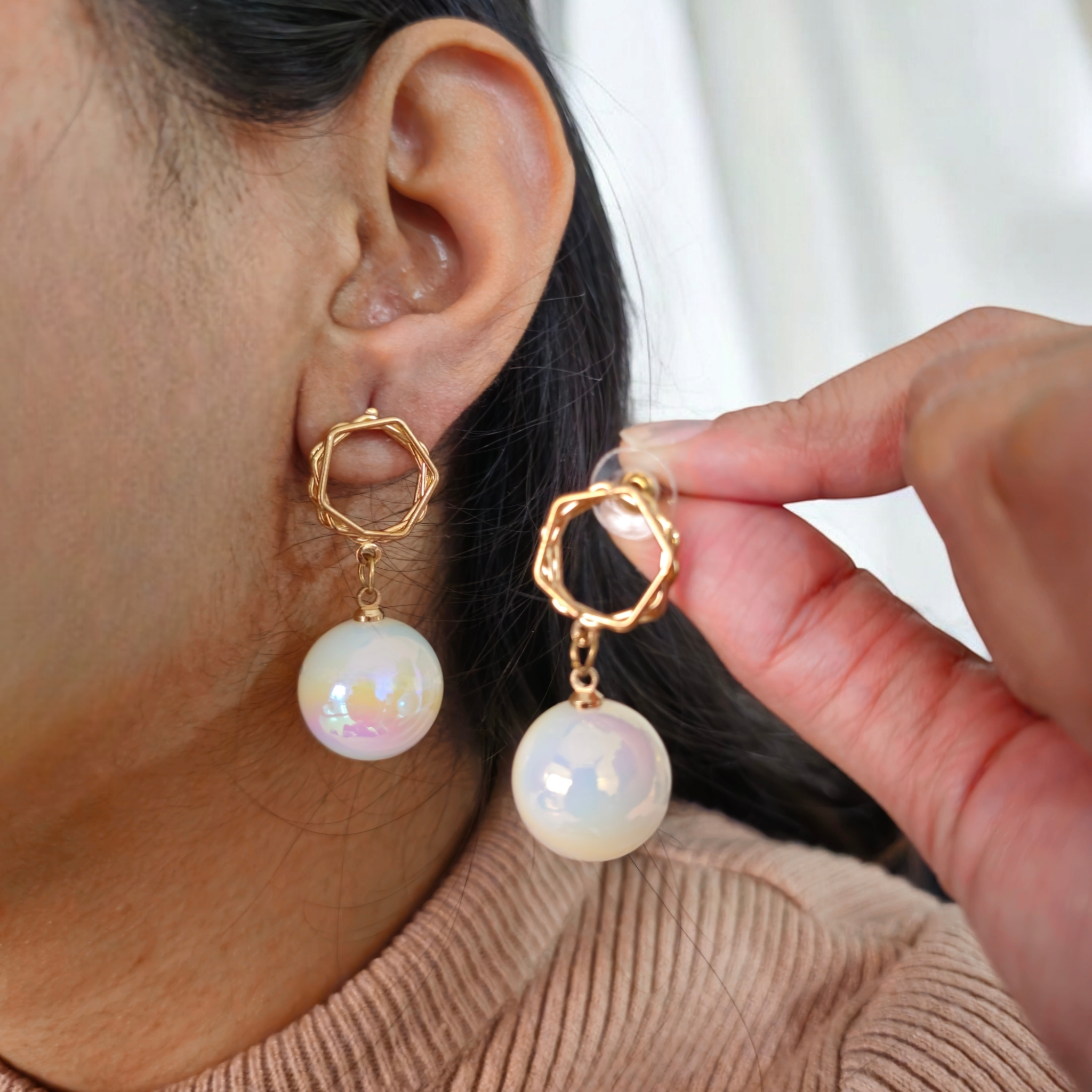 Celestial Pearl Drop Earrings