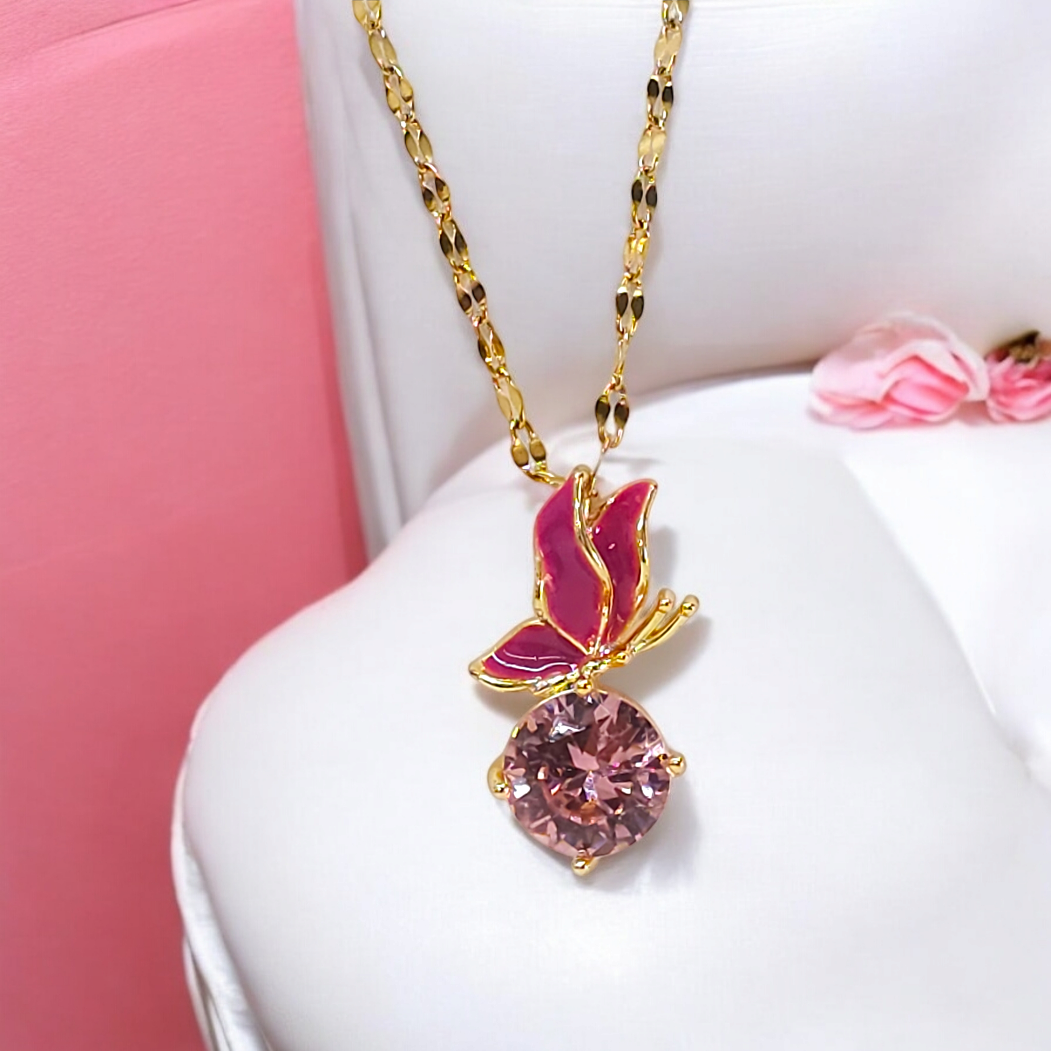 Elegant Set of 3 Pink Necklaces Combo for just ₹599