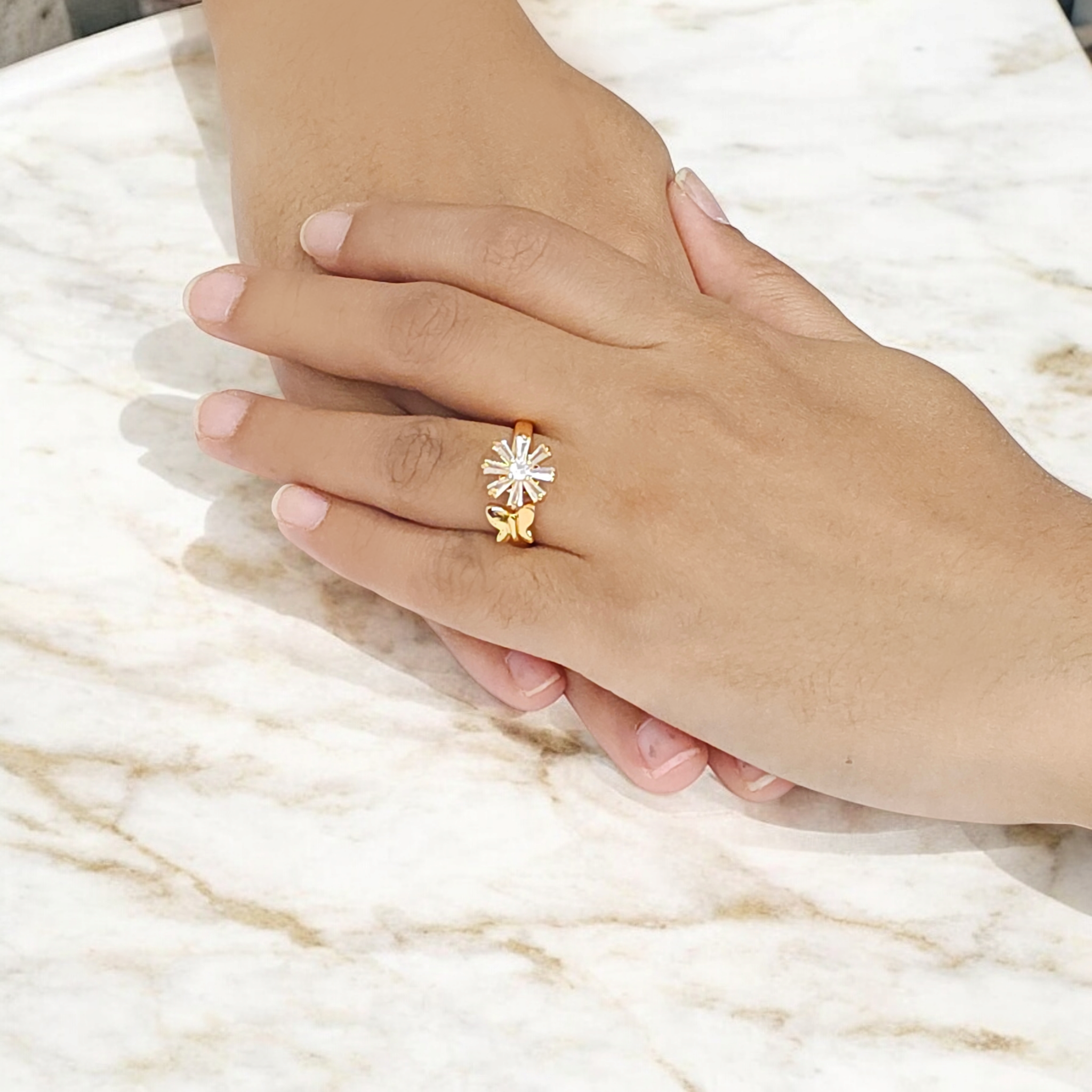 Butterfly Elegance Opal Ring