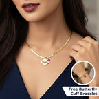 Customized Clover Birthstone Snake Necklace