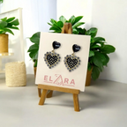 Black Beauty Heart Earrings