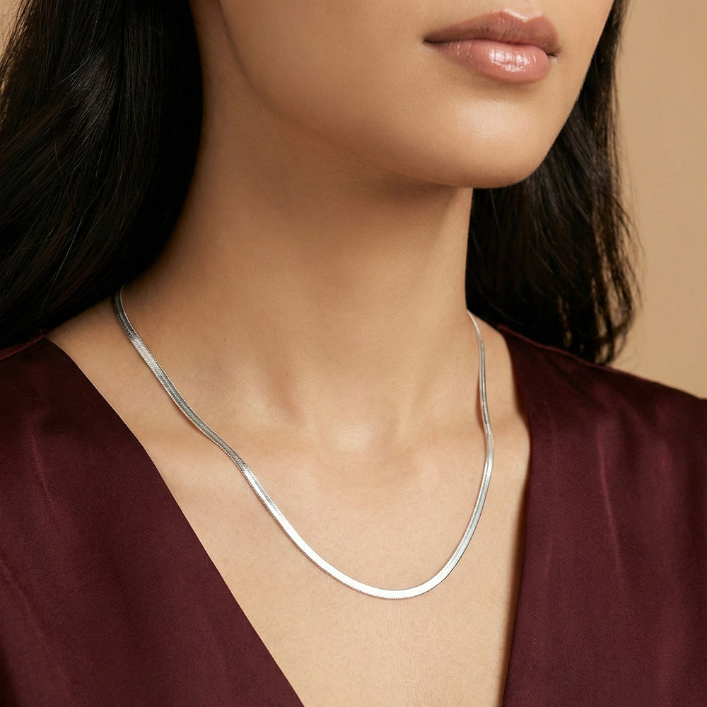 Couple Snake Chain Combo – Silver Finish