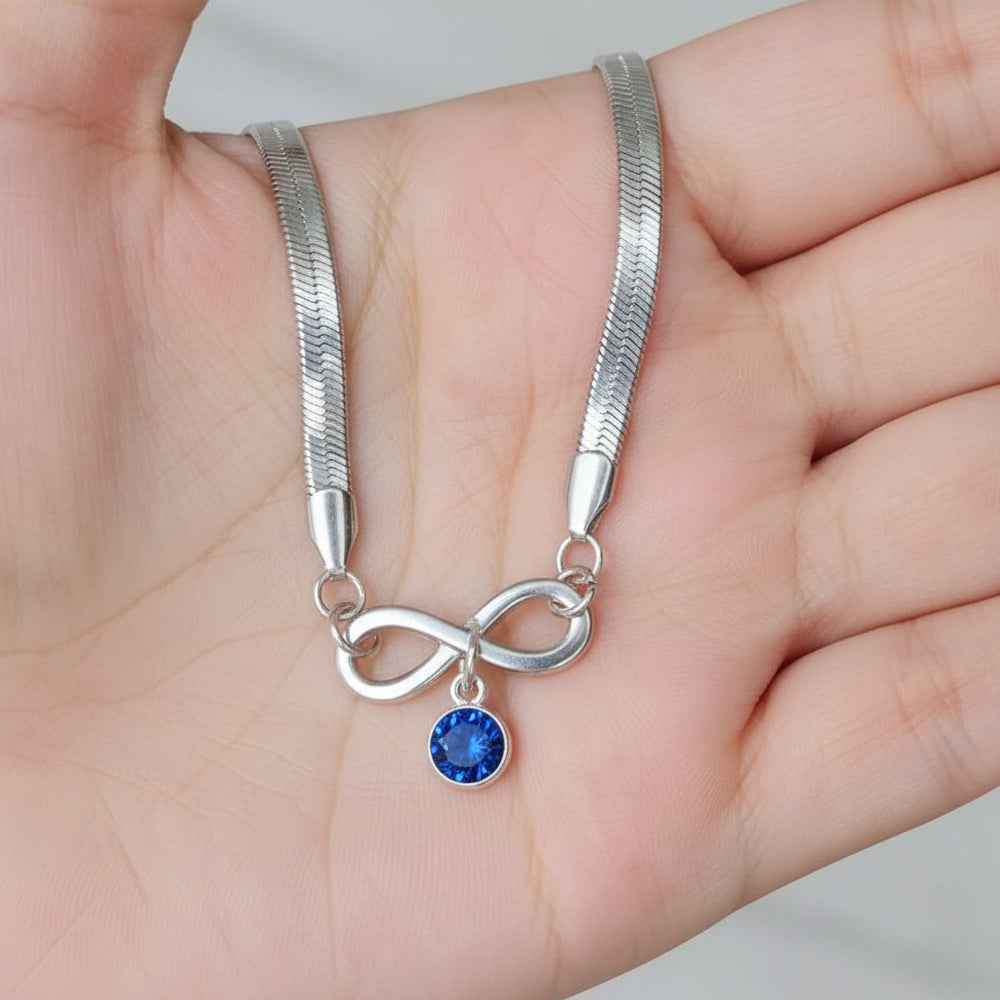 Infinity Birthstone Snake Anklet - Free Evil Eye Bracelet