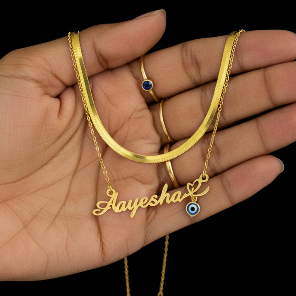 Customized Double Layer Snake Necklace