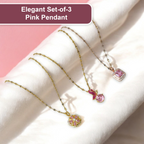 Elegant Set of 3 Pink Necklaces Combo for just ₹599