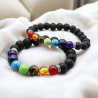 7 Chakra Lava Bracelet