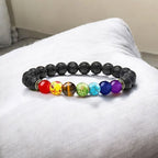 7 Chakra Lava Bracelet