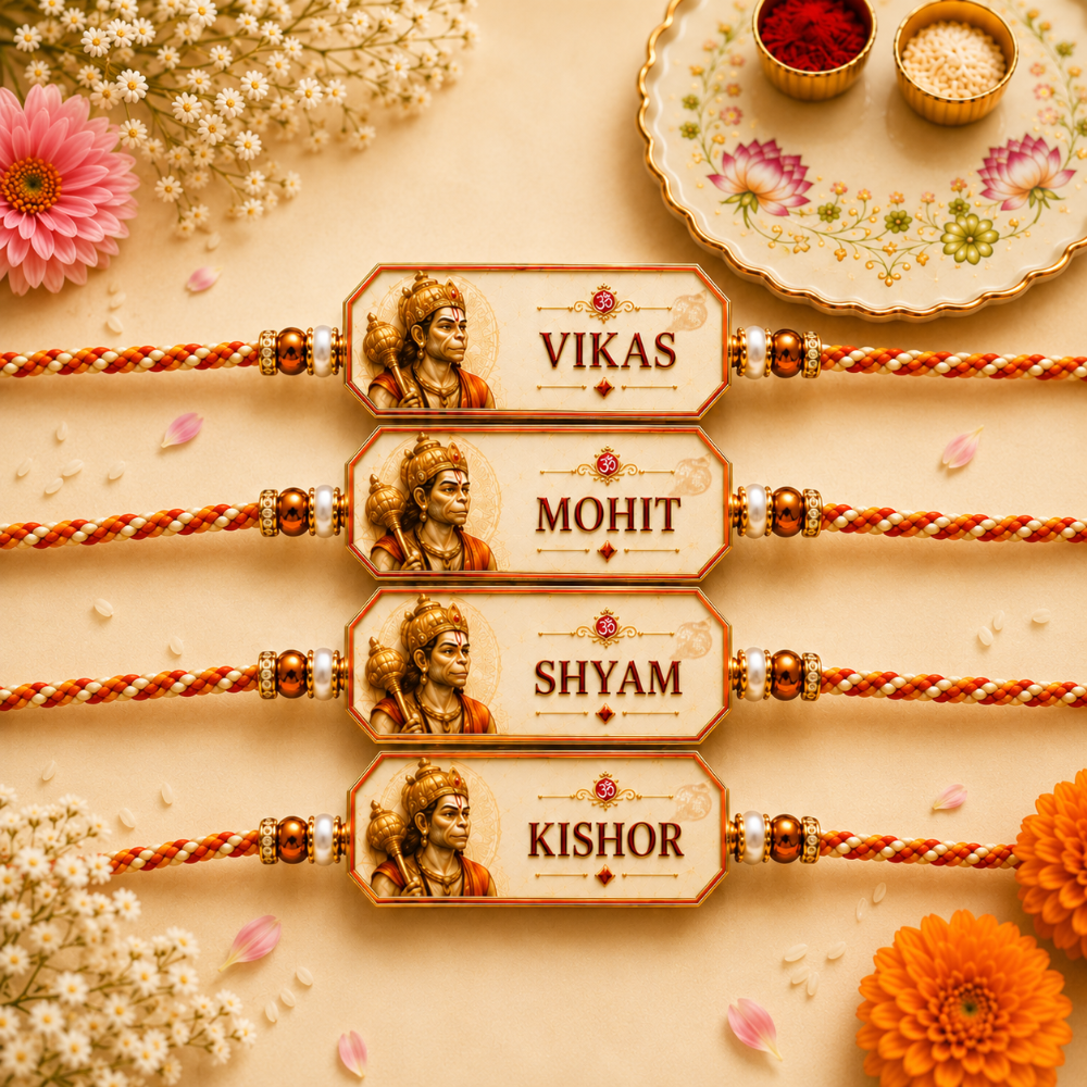 Personalized Name Hanuman Rakhi
