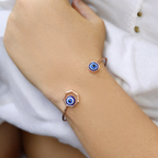 Evil Eye Hexagon Charm Bracelet