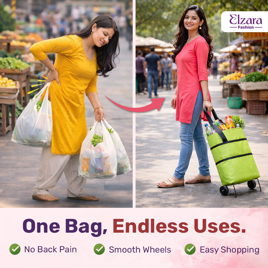 Smart Foldable Trolly Bag With Wheel